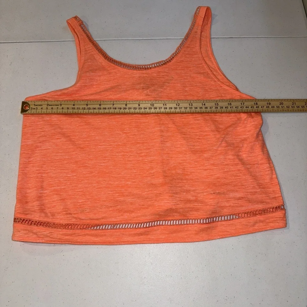 ALO Yoga Neon Orange Loose Fit Lightweight Tank Cropped Women's‎ Size M Running